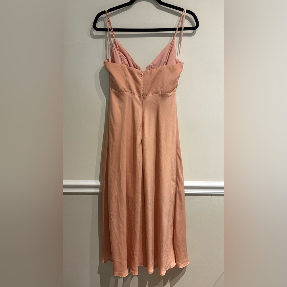 Petal & Pup Blush Pink Satin Midi Dress - Picture 4 of 7